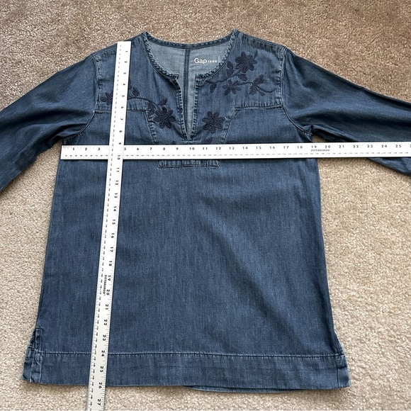 Gap Embroidered Denim Tunic Top - Picture 8 of 10
